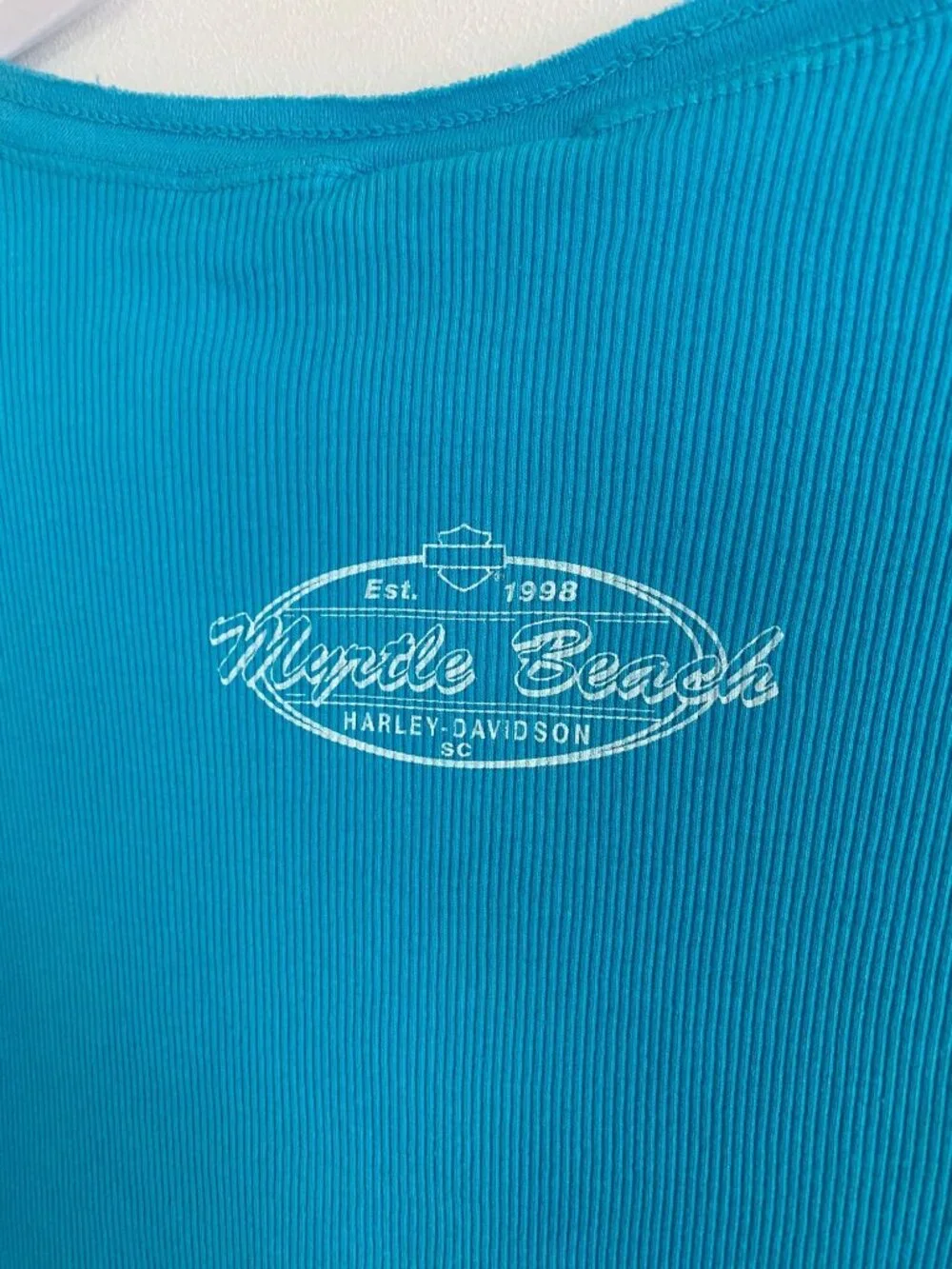 Harley-Davidson Women’s Blue "Harley Girl" Tank Top Myrtle Beach Logo Size XL - Picture 4 of 6